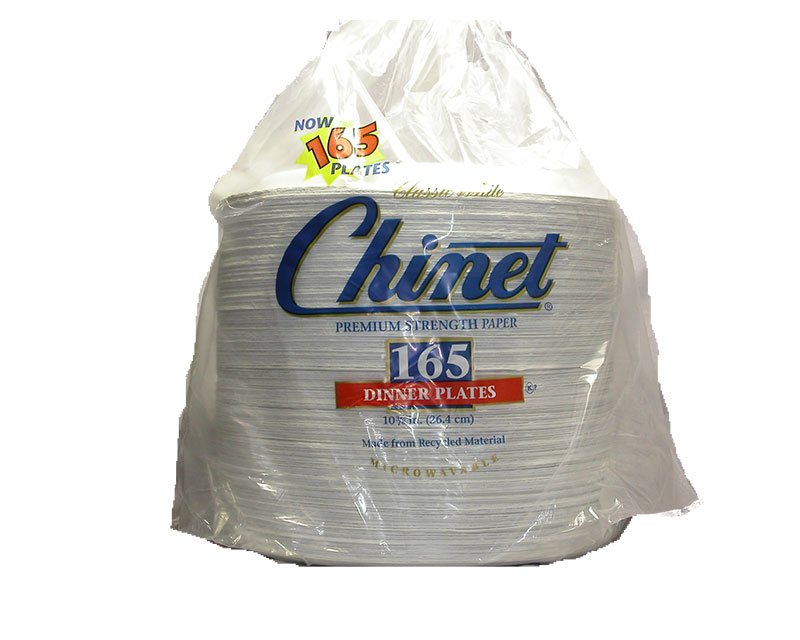 Chinet Classic White Paper Dinner Plates, 10 3/8, 40 Count