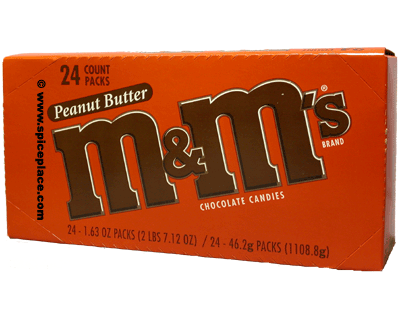 M&M M&M's Peanut Butter Chocolate Candies, 1.63 oz, 24 ct