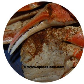 Close up picture of Old Bay Seasoning on Snow Crab Legs