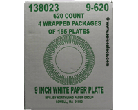  9 inch White Paper Plates 600 count 